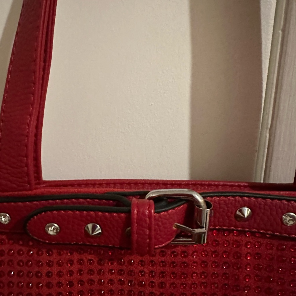 NWT: Red rhinestone bag